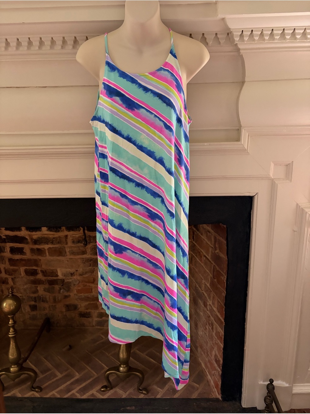 Lilly Pulitzer Striped Sleeveless Asymmetrical Dress/ Swim Cover-up